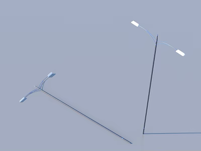 Modern Outdoor Street Lights With Metal Pole And Double Head Design 3d model