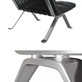 Modern Black Leather Leisure Chair With Sleek Metal Frame And Contemporary Design
