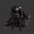 Armored Warrior 3D Model With Metal Armor And Flowing Cloak