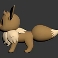 Cute 3D Cartoon Creature Character With Big Ears Brown Body And White Chest Fur