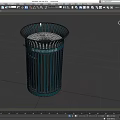 Trash bin trash basket trash can outdoor trash can round trash can wrought iron trash can simple mold low mold low face number game 3d model