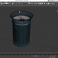 Trash bin trash basket trash can outdoor trash can round trash can wrought iron trash can simple mold low mold low face number game game 3d model