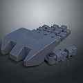 3D Rendered Hardware Tools Set Including Wrench and Small Metallic Gray Parts