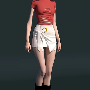 beautiful woman female skirt 3d model