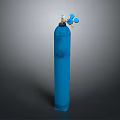 Blue High Pressure Gas Cylinder as Commercial Equipment with Top Valve and Fittings
