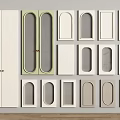 Modern Wardrobe Doors With Various Panel Shapes And Glass Insert Designs 3d model