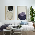 Nordic Sofa Coffee Table Combination Simple Sofa Coffee Table 3d model