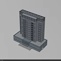 Modern Multi Story Office Building Exterior With Glass Facade Window Design And Entrance Area