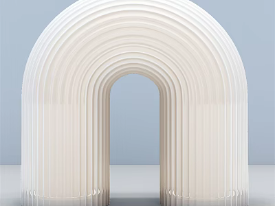 Modern White Arch Shaped Table Lamp with Contemporary Sleek Design and Minimalist Style 3d model