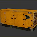 JCB Yellow Industrial Generator Equipment with Control Panel Mobile Base and Ventilation 3d model