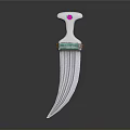 Ornate Scimitar Weapon With Gemstone Decorated Hilt Sharp Blade On Dark Gradient Background