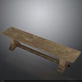 Rustic Wooden Bench With Natural Wood Grain Surface And Sturdy Legs For Entryway Or Dining Area