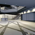 Modern shopping mall hall complex pick empty public space 3d model
