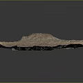 3D Square Topographic Model With Mountain Texture And Colorful Relief Details