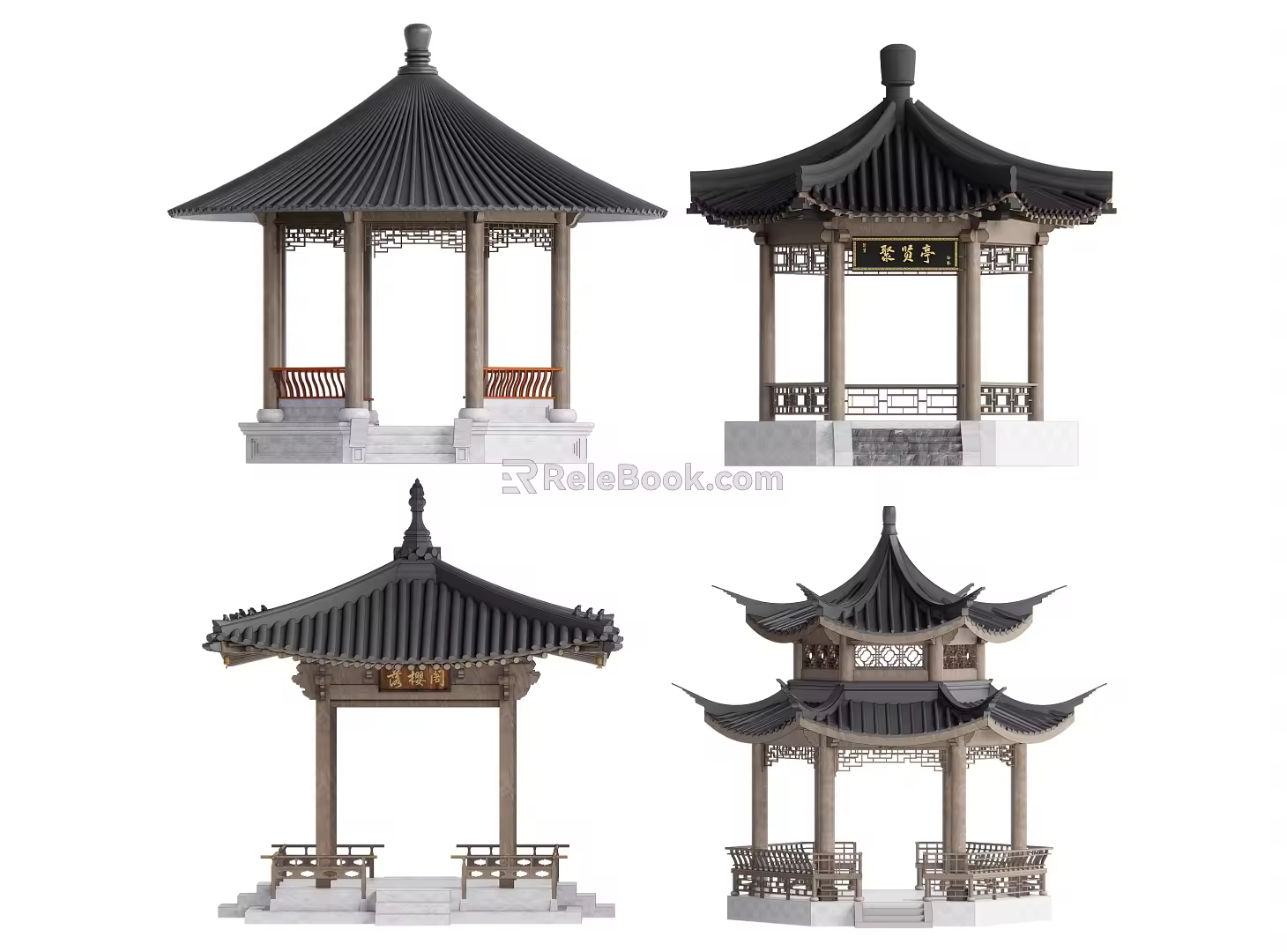New Chinese style pavilion combination 3d model