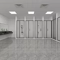 Modern SPA Sauna Shower Room With Glass Doors White Marble Walls And Green Towel