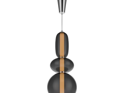 Modern Spherical Pendant Light With Black And Brown Striped Design For Contemporary Interior 3d model