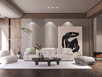 Modern Living Room Simple Living Room 3d model