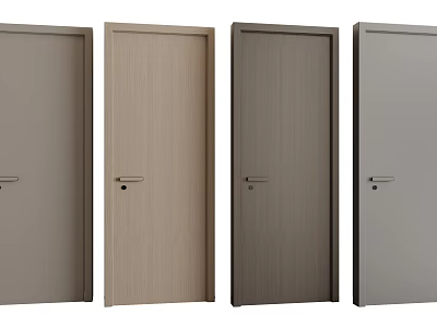 Modern Hinged Doors With Various Wood Textures And Neutral Color Tones 3d model