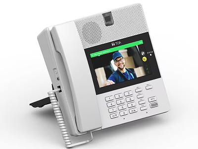 Modern Office Phone With Video Call Screen For Business Communication 3d model