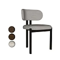 Modern Upholstered Dining Chairs With Light Fabric And Metal Wood Legs