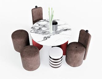 Modern Children's Table and Chair Casual Table and Chair Stool Low Table Plant Vase Ornaments Backrest Chair Sofa Chair Children's Chair 3d model