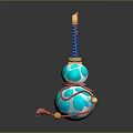 Commercial Gourd Shaped Equipment With Blue Body Gold Accents Red String Decoration And White Label