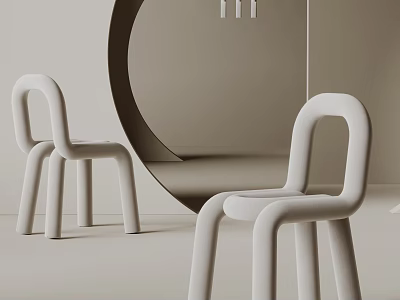 Modern Minimalist Dining Chairs With Curved Design For Elegant Interior Spaces 3d model