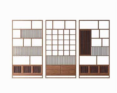 New Chinese-style Antique Shelf Bookcase Combination Bookshelf Combination Bookshelf Partition Bookshelf Screen 3d model