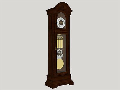 European-style floor clock floor pendulum clock 3d model