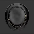 Black Gothic Style Hat With Chains Gears And Spikes As Lifestyle Product