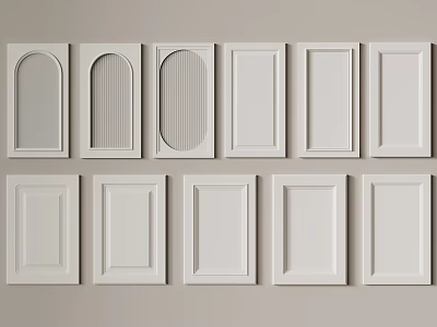White Door Panels With Various Designs For Interior Decoration 3d model