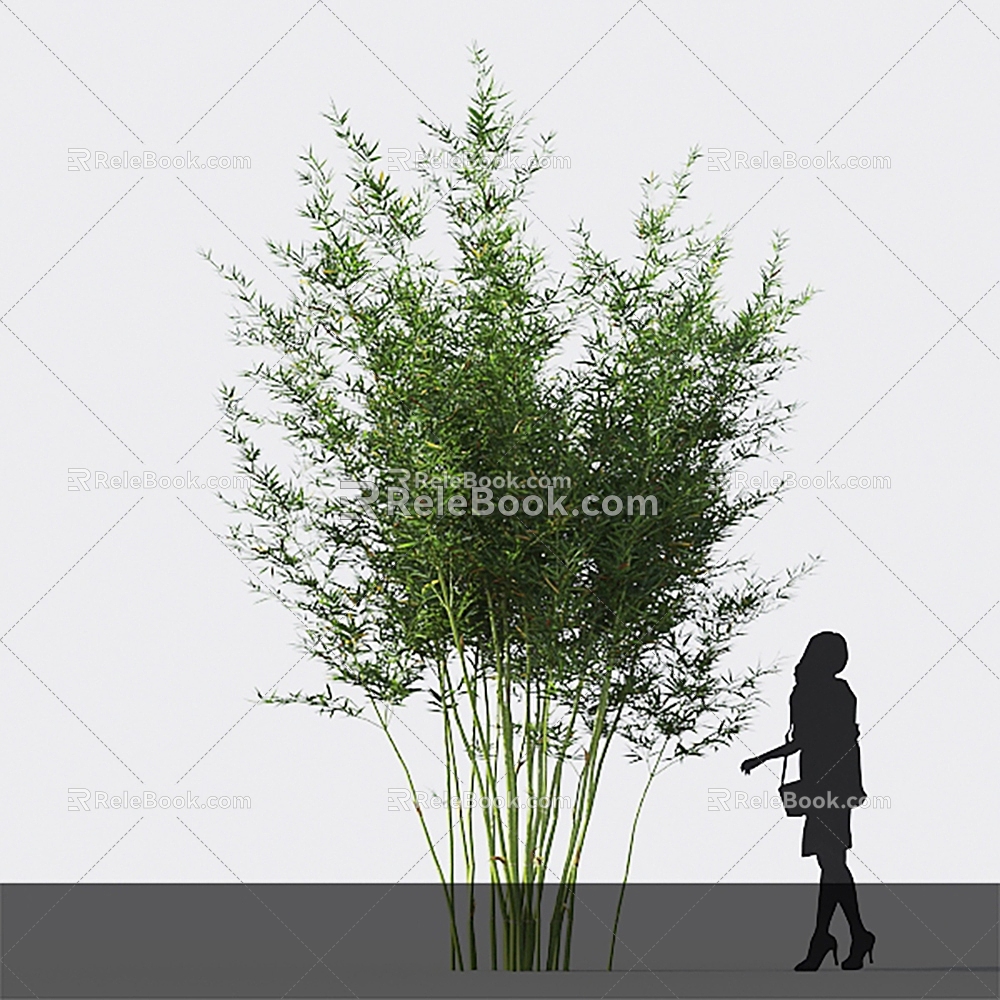 Modern Bamboo Qin Silk Bamboo Flower Filial Piety Bamboo 3d model