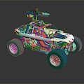 Modern toy car Lego car all-terrain vehicle four-wheeler 3d model