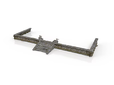 Ancient Detailed Stone Architectural Structure With Textured Gray Surface And Central Platform 3d model