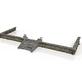 Ancient Detailed Stone Architectural Structure With Textured Gray Surface And Central Platform