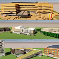 Various Modern Architectural Models With Unique Structures And 3D Designs 3d model