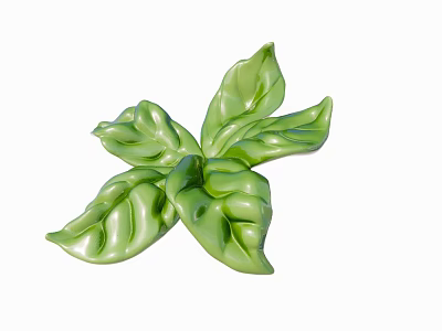 Detailed Green Leaf Sculpture With Curved Petals And Natural Texture Design 3d model