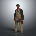 Worker European worker mechanic builder repairman miner digger figure 3d model
