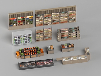 Modern Supermarket Snack House Shelf Supermarket Shelf 3d model