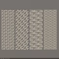 Decorative Wall Paneling Featuring Various Geometric Patterns For Interior Design 3d model