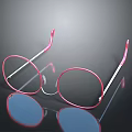 Pink Round Frame Glasses With Reflective Surface And Modern Design For Daily Use