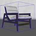 Modern Leisure Chair With Dark Wooden Frame And White Padded Cushions