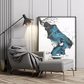 Light Luxury Single Sofa 3d model