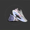 Modern Gray Pink Blue Sneakers With Streamlined Design And Lightweight Sole