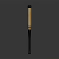 Wooden Baseball Bat With Black Grip And Striped Design For Sports Use
