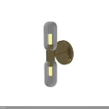 Modern Elegant Wall Lamp With Textured Glass And Brass Mounted On Gray Wall