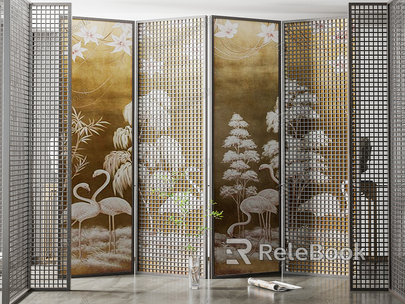 New Chinese-style screen partition screen model