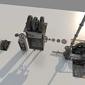 Industrial Equipment Featuring Various Gears Mechanical Parts And Metal Components