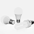 Three Different Types Of Light Bulbs Including LED And CFL For Lighting Use